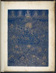 Uno dei 12 disegni che raffigurano divinità tibetane di un artista tibetano, probabilmente a Lhasa, c.1800