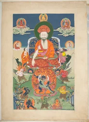 Uno dei 12 disegni raffiguranti divinità tibetane di un artista tibetano, probabilmente a Lhasa, c.1800