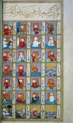 Astrologia turca: i sette pianeti e i diversi mestieri. Manoscritto del Medioevo, BN, Parigi