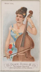 Viola da gamba, dalla serie Strumenti Musicali N82 per sigarette marca Duke, 1888