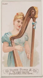 Arpa, dalla serie Strumenti Musicali N82 per sigarette Duke, 1888