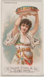 Tamburello, dalla serie Strumenti Musicali N82 per sigarette Duke, 1888