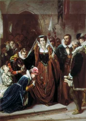 la Regina Maria I Stuart (1542-1587) cammina verso il Patibolo