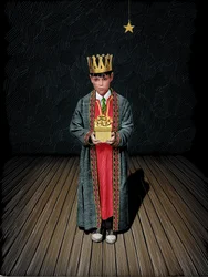 Caspar, 2023 (tavola di graffio, colorata digitalmente)