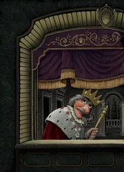 Exit the King, 2016 (tavola di graffio, colorata in digitale)