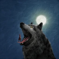 Into the Woods, 2022 (scratchboard, colorato digitalmente)