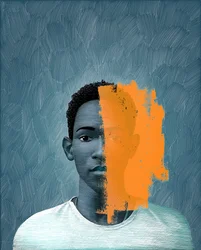 Objects in the Mirror, 2019 (tavola di graffio, colorata digitalmente)