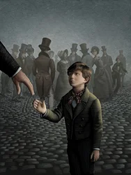 Oliver Twist, 2008 (tavola di graffio, colorata in digitale)