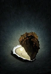 Ostrica perlata, 2008 (tavola a graffio, colorata in digitale)