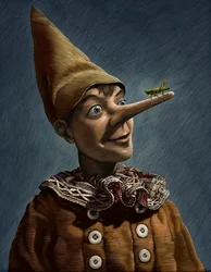Pinocchio, 2013 (tavola di graffio, colorata in digitale)