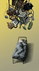 Il Custode, 2003 (tavola di graffio, colorata in digitale)