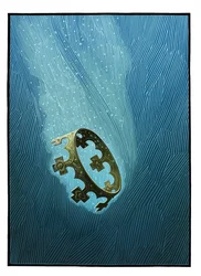 La caduta di Arturo, 2013 (tavola di graffio, colorata in digitale)