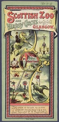 Volantino pubblicitario per lo Scottish Zoo e Variety Circus, c.1890
