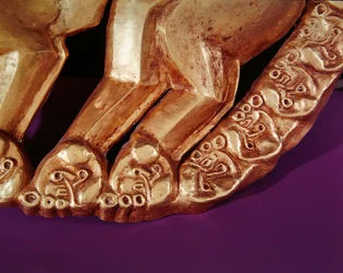 Emblema dello scudo a forma di pantera, 700-650 a.C. (dettaglio)