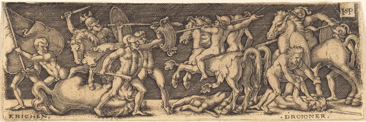 Combattimento tra Greci e Troiani