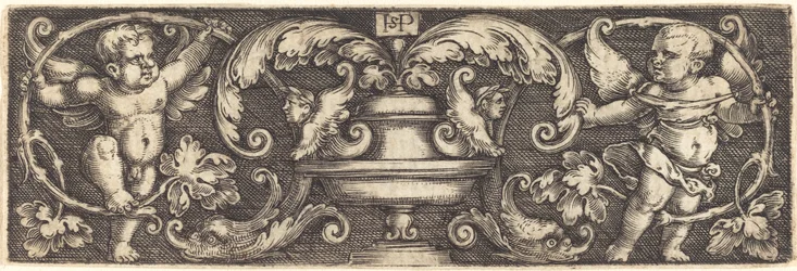 Ornamento con un Vaso tra Due Genii