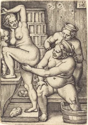 Tre donne che fanno il bagno