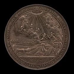 Morte di Gustavo II Adolfo, 1594-1632, Re di Svezia 1611 [recto], 1634