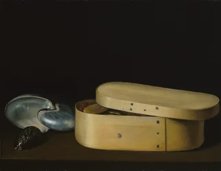 Natura Morta con Conchiglie e una Scatola di Legno, fine anni 1620