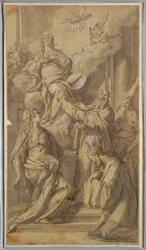 Disegno, Madonna e santi, 1730 ca.