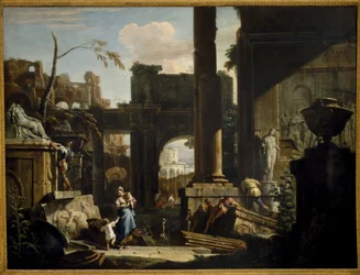Prospettiva di rovine con figure