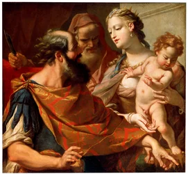 Il bambino Mosè calpesta la corona del Faraone, c1685-c1687
