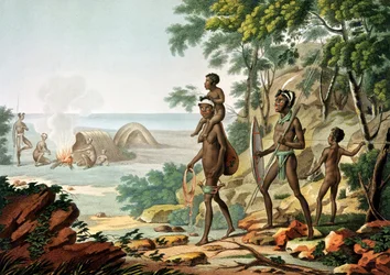 Port Jackson, Nuova Olanda: Famiglia aborigena, da 