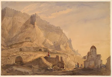 Una città fortificata su una collina