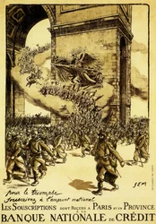 Manifesto politico. Francia. 1917. In nome del trionfo, aderite al prestito nazionale.