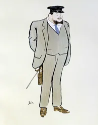 Ritratto di Henri de Rothschild - di Sem (1863 - 1934), in "Les Sports modernes", agosto 1906