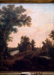 Il ponte di pietra nel parco del palazzo di Gatchina