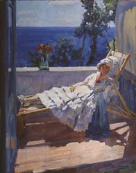 Una signora sul balcone, 1916