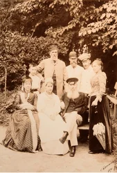 La famiglia del poeta Yakov Petrovich Polonsky visita il poeta Afanasy Afanasievich Fet
