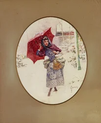 Donne che camminano nella neve