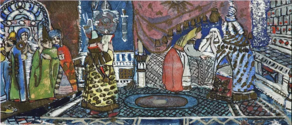 Illustrazione per la fiaba dello Zar Saltan di A. Pushkin