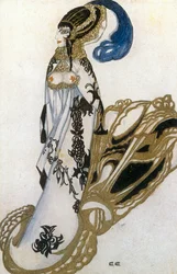 Bozzetto di costume per Salomè dal balletto Il ... (acquerello su carta)