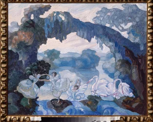 Scenografia preparatoria per il balletto "Il Lago dei Cigni" di Piotr Tchaikovski