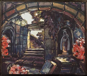 Decorazione preparatoria per il dramma "Sorella Beatrice" di Maurice Maeterlinck