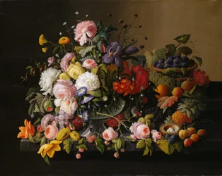 Natura morta: fiori e frutta