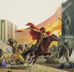 Barbari alla porta (gouache su carta)