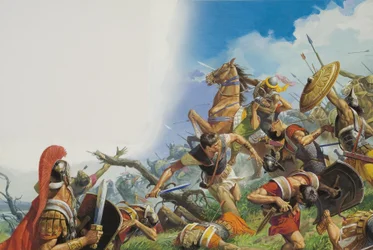 La battaglia di Cannae del 216 a.C. (gouache su carta)