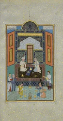 Bahram Gur nel Palazzo Bianco di Venerdì, Folio 235 da un Khamsa
