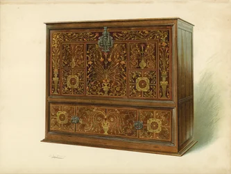 Mobile intarsiato con marqueterie, proprietà di Sir George Donaldson