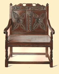 Doppia sedia in quercia gallese, 1904