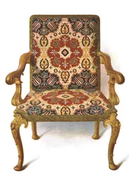 Sedia dorata coperta di ricamo, 1906