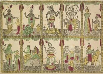 I Dasavatara, dieci incarnazioni di Visnù, XIX secolo