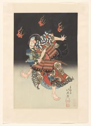 Nakamura Shikan II come la volpe (kitsune) Genkurō nel dramma 