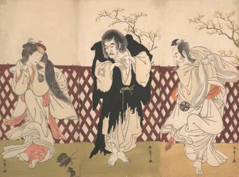 Ichikawa Danjuro IV nel ruolo del monaco Mongaku dal dramma Hana-zumo Genji-biki