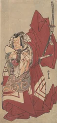 Attore Kabuki Ichikawa Danjuro V in un ruolo Shibaraku Stop Right There!