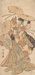 Attore kabuki Nakamura Tomijuro I in un ruolo di danza femminile, ca. 1777
